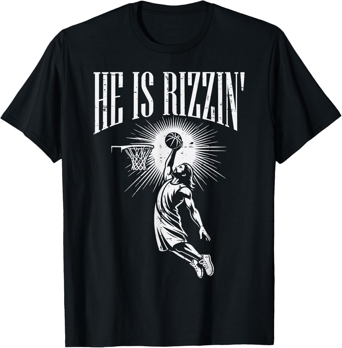 Easter He is Rizzin Christian Religious Boys Kids Men Teen T-Shirt