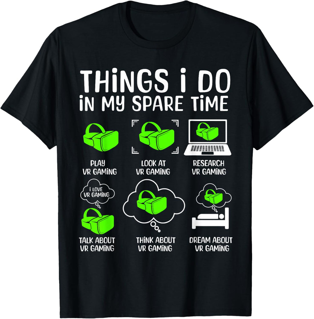 Virtual Reality VR for Men Boys Gaming Gamer Headset T-Shirt