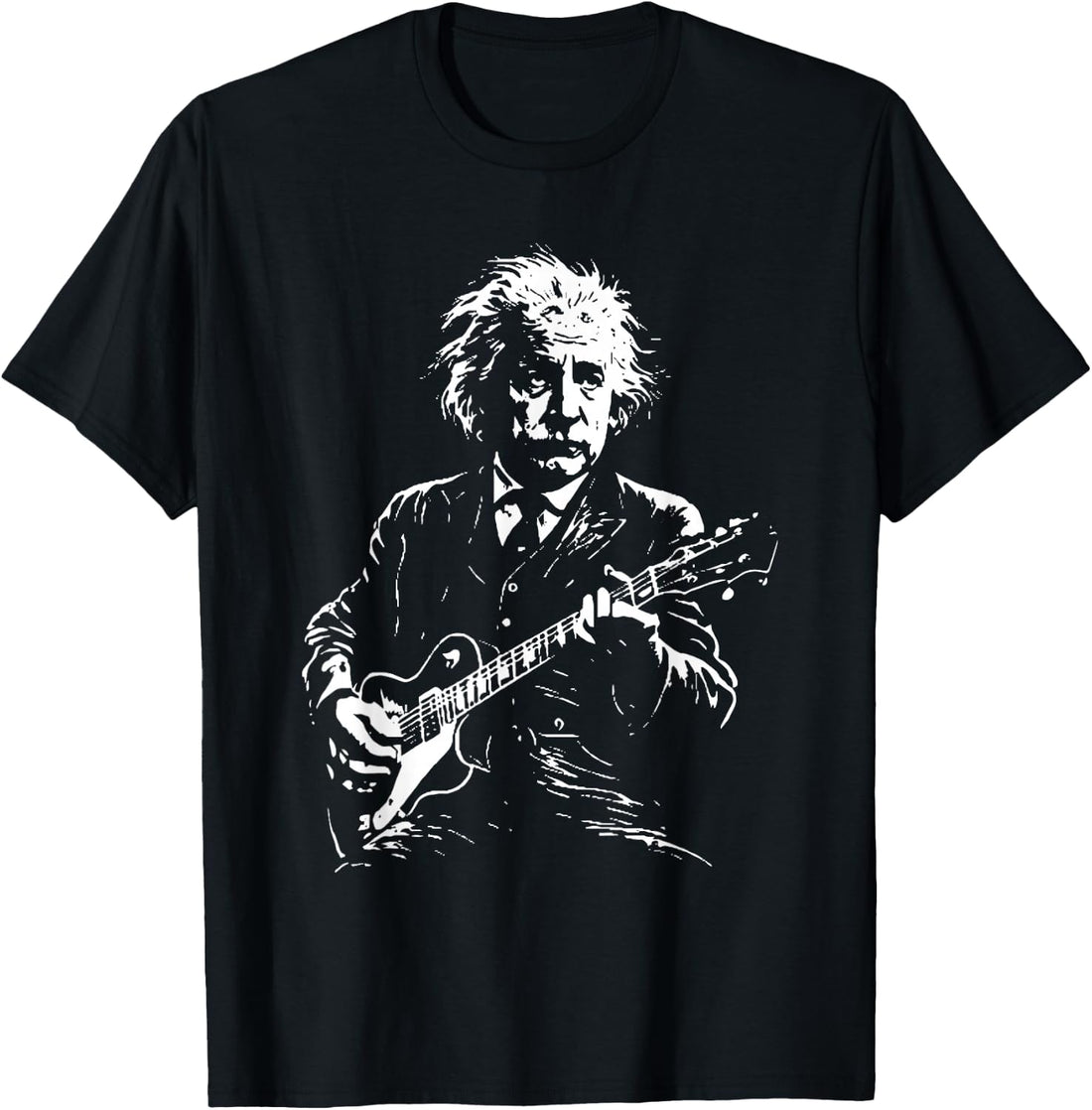 Albert E. Scientist Physicist Playing Guitar Design T-Shirt