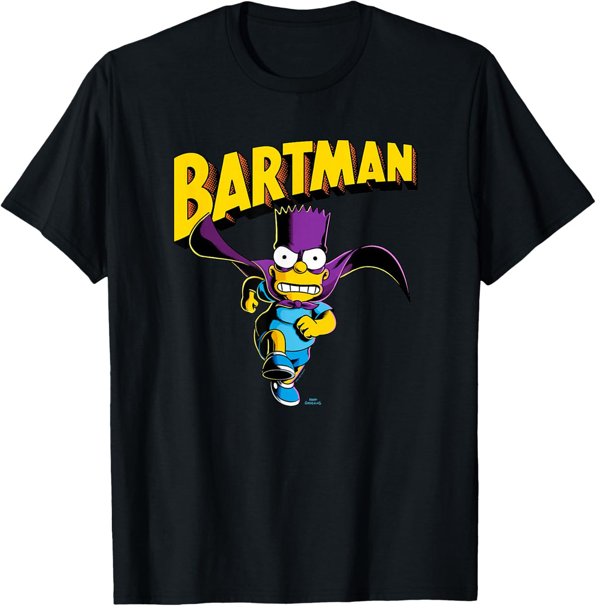 The Simpsons Bart Simpson Bartman Running Super Hero Logo T-Shirt