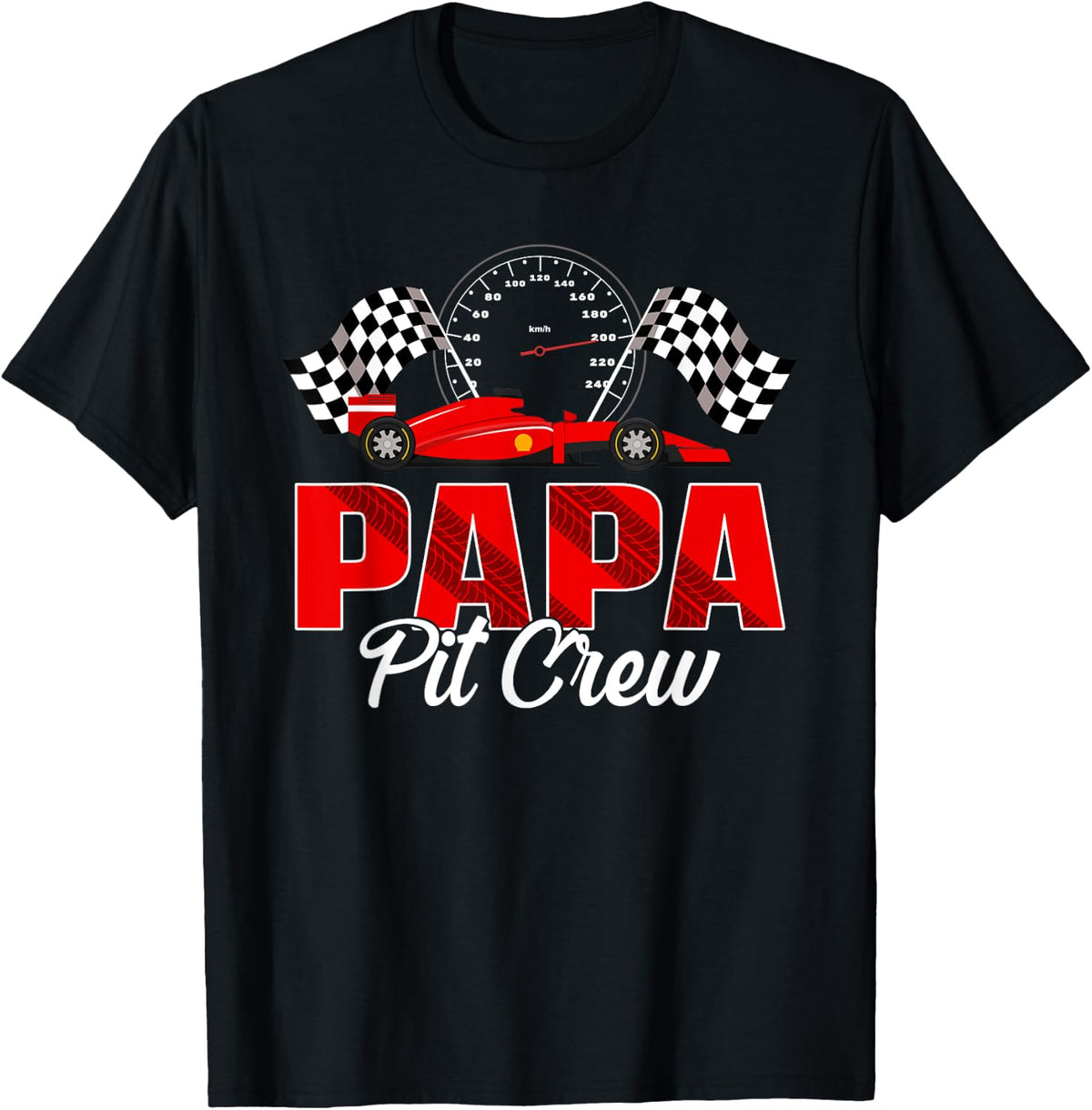 Race Car Birthday Party Racing Family Papa Pit Crew T-Shirt