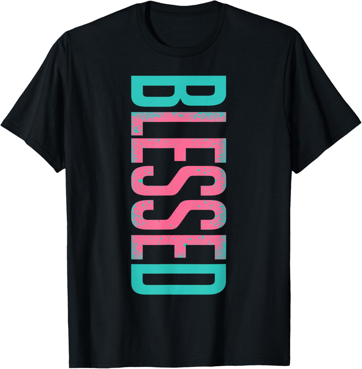 Ultra Pink Teal Aqua Black Graphic Match T-Shirt