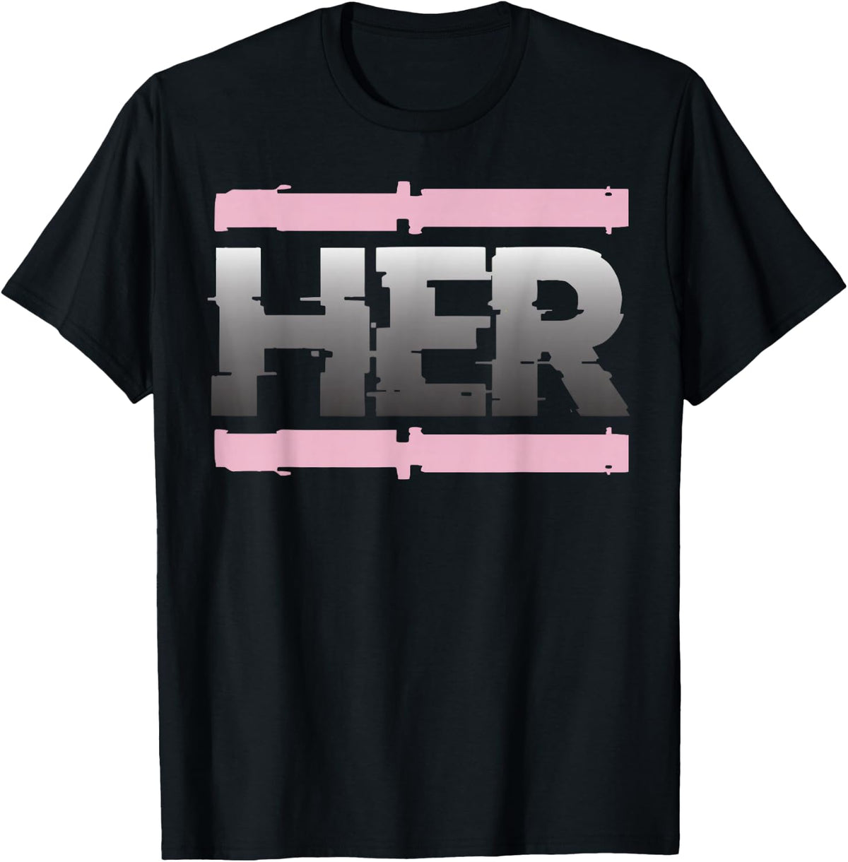 Pink Foam Black White Graphic Match T-Shirt