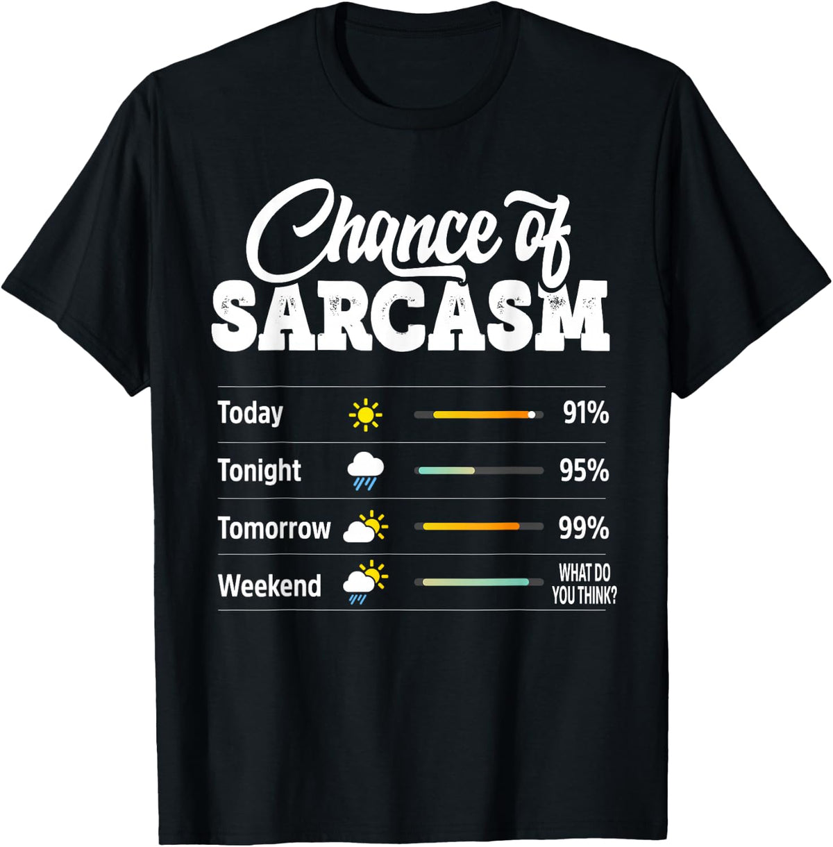Funny Chance of Sarcasm Humour Fun Sarcastic Men Women T-Shirt