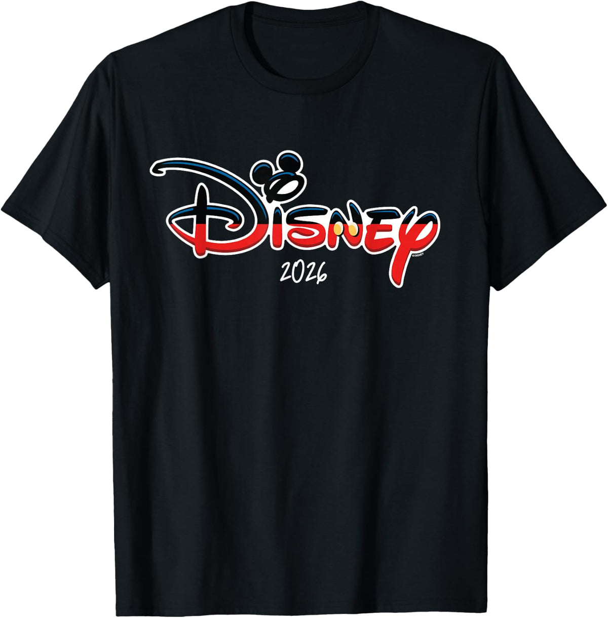 Disney Mickey Mouse Script Logo 2026 Vacation Trip Matching T-Shirt
