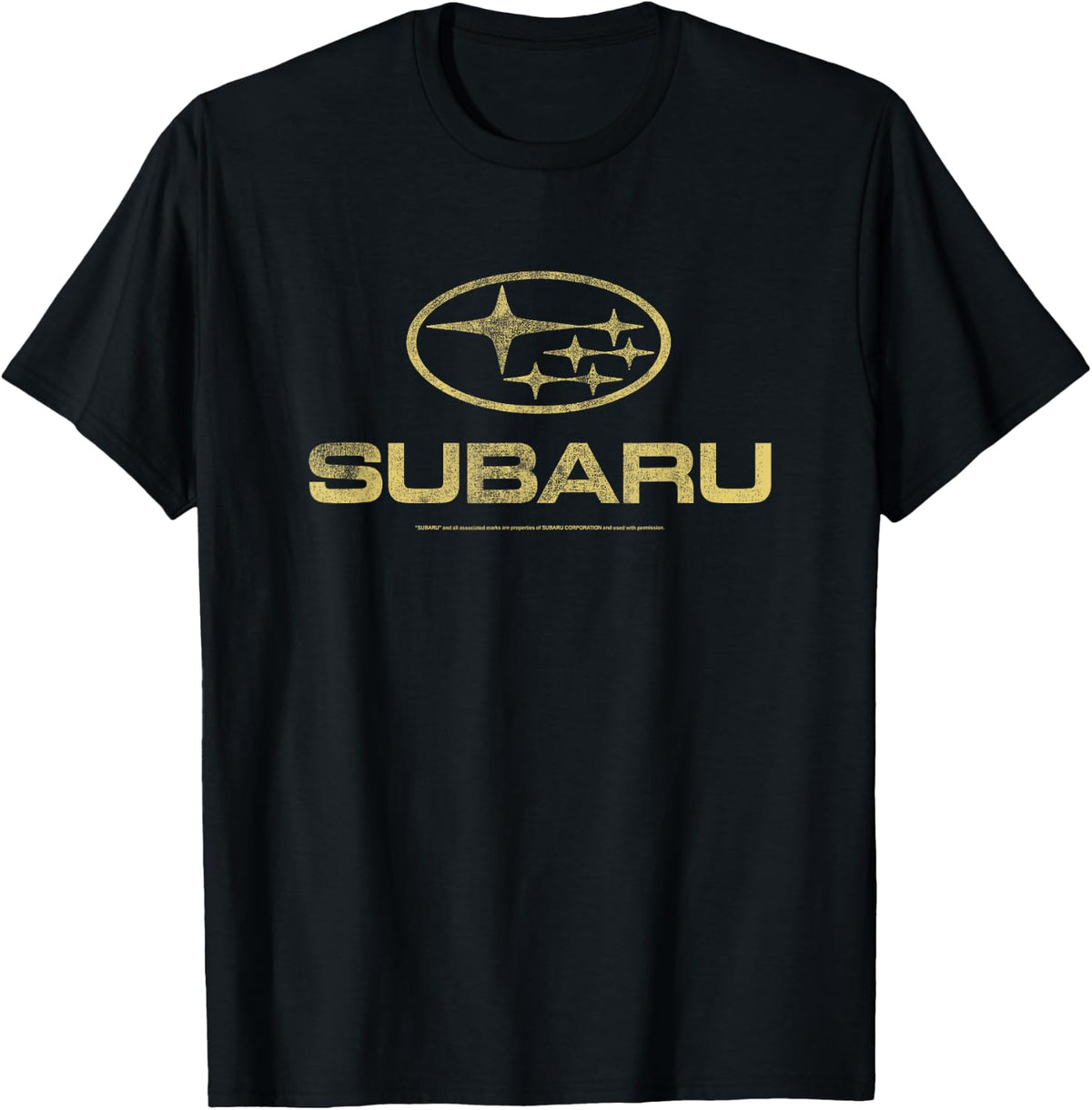 Subaru Distressed Star Logo in Yellow Car Company T-Shirt