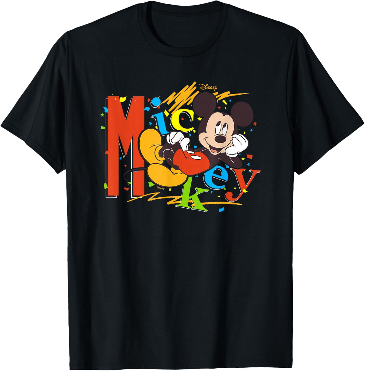 Disney Mickey and Friends Colorful Text T-Shirt