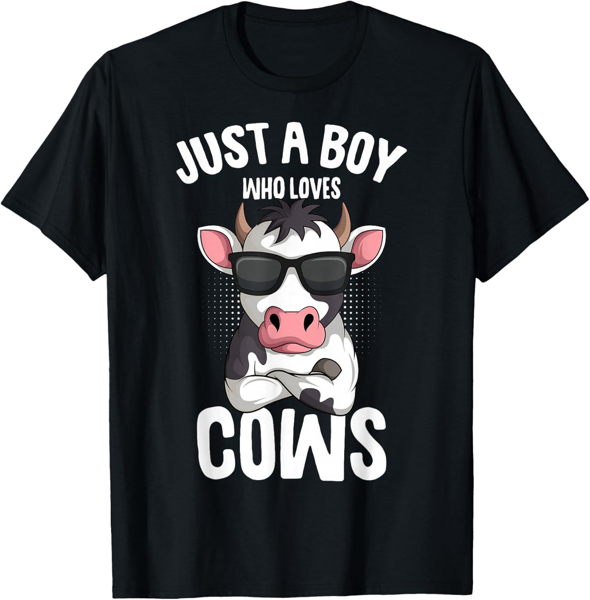 Just A Boy Who Loves Cows Farmer Kids Cow Toddler Boys T-Shirt
