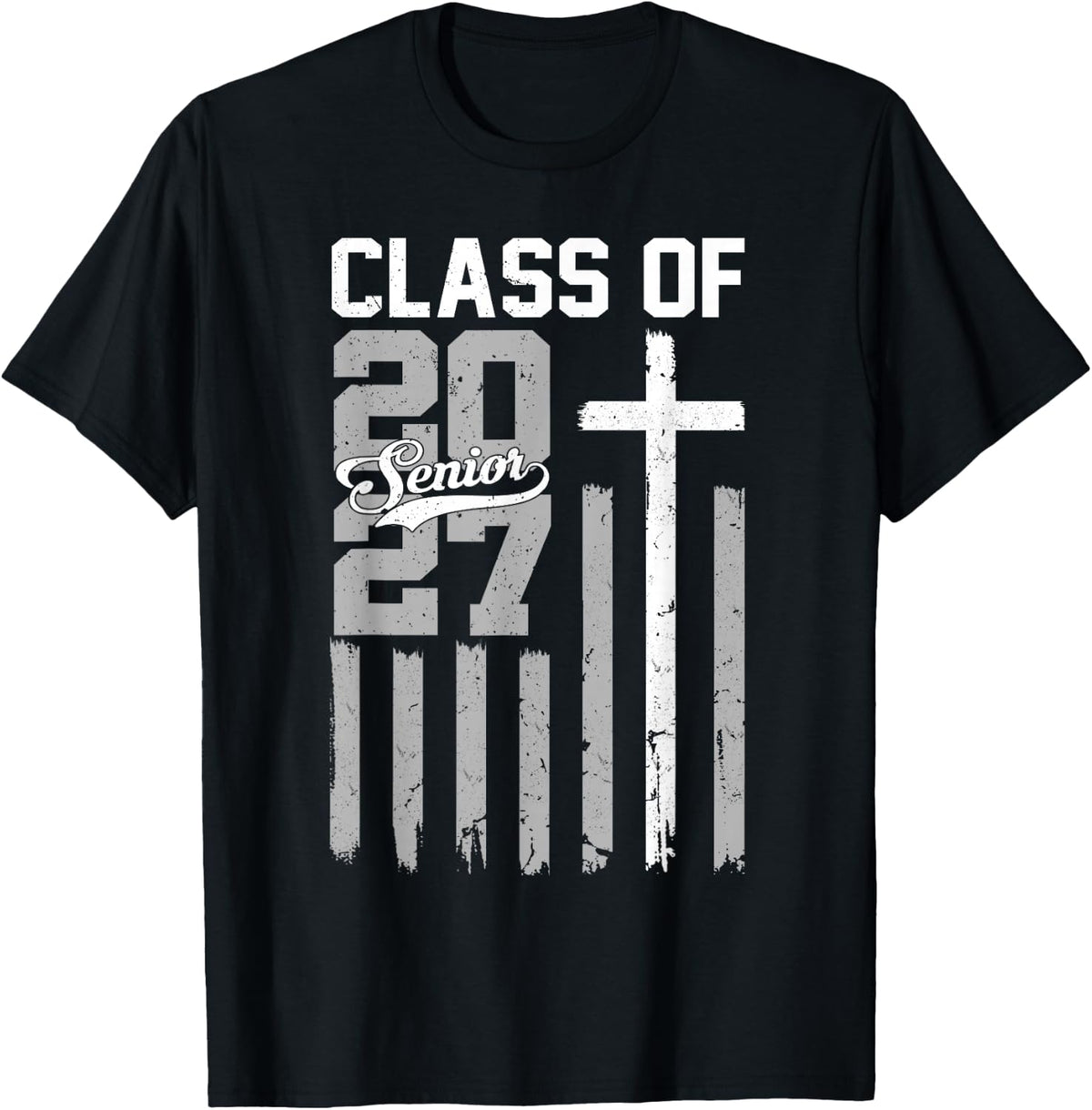 Senior Class of 2027 Christian American Flag 2027 Graduation T-Shirt