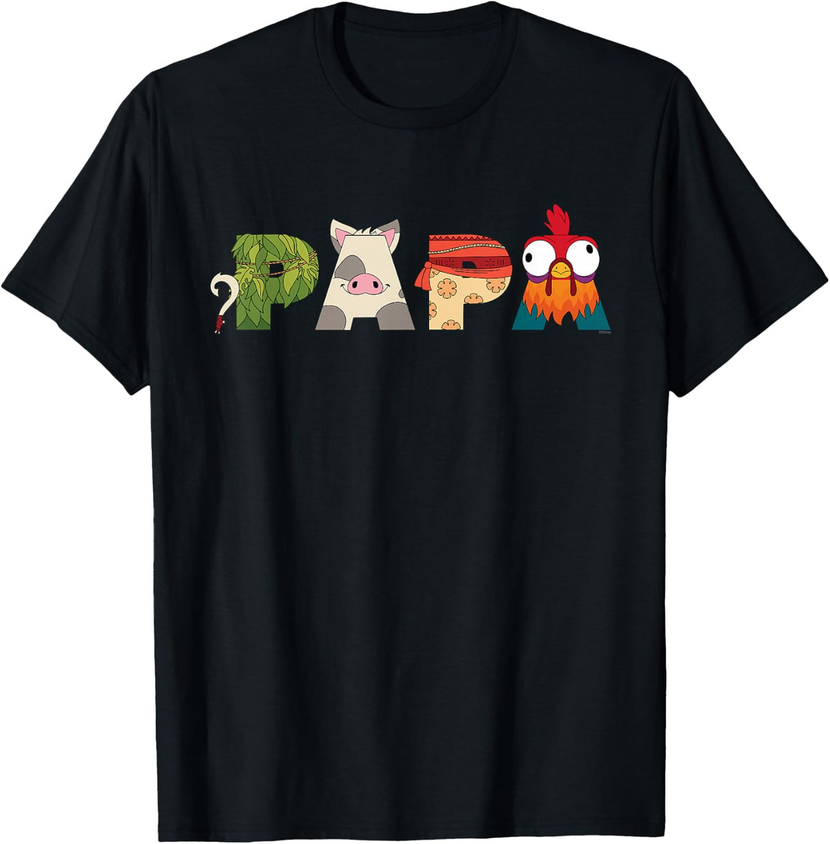 Disney Moana Letters Papa Father's Day Birthday Gift T-Shirt