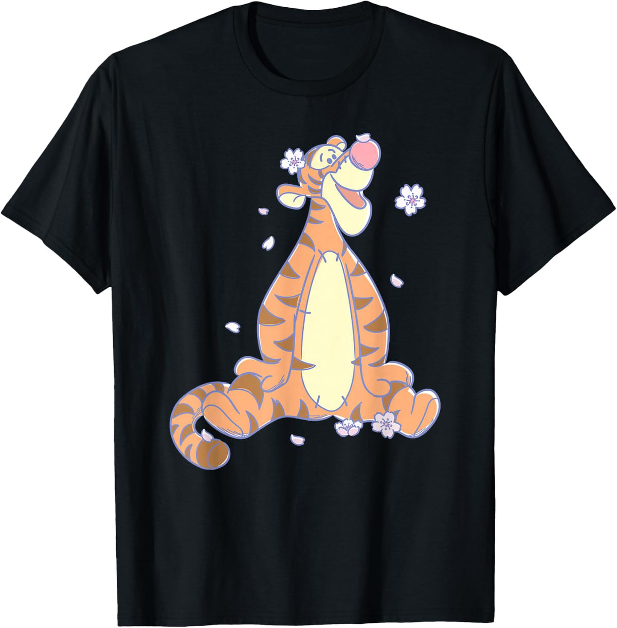 Disney Winnie The Pooh Tigger Among Flowers Retro T-Shirt