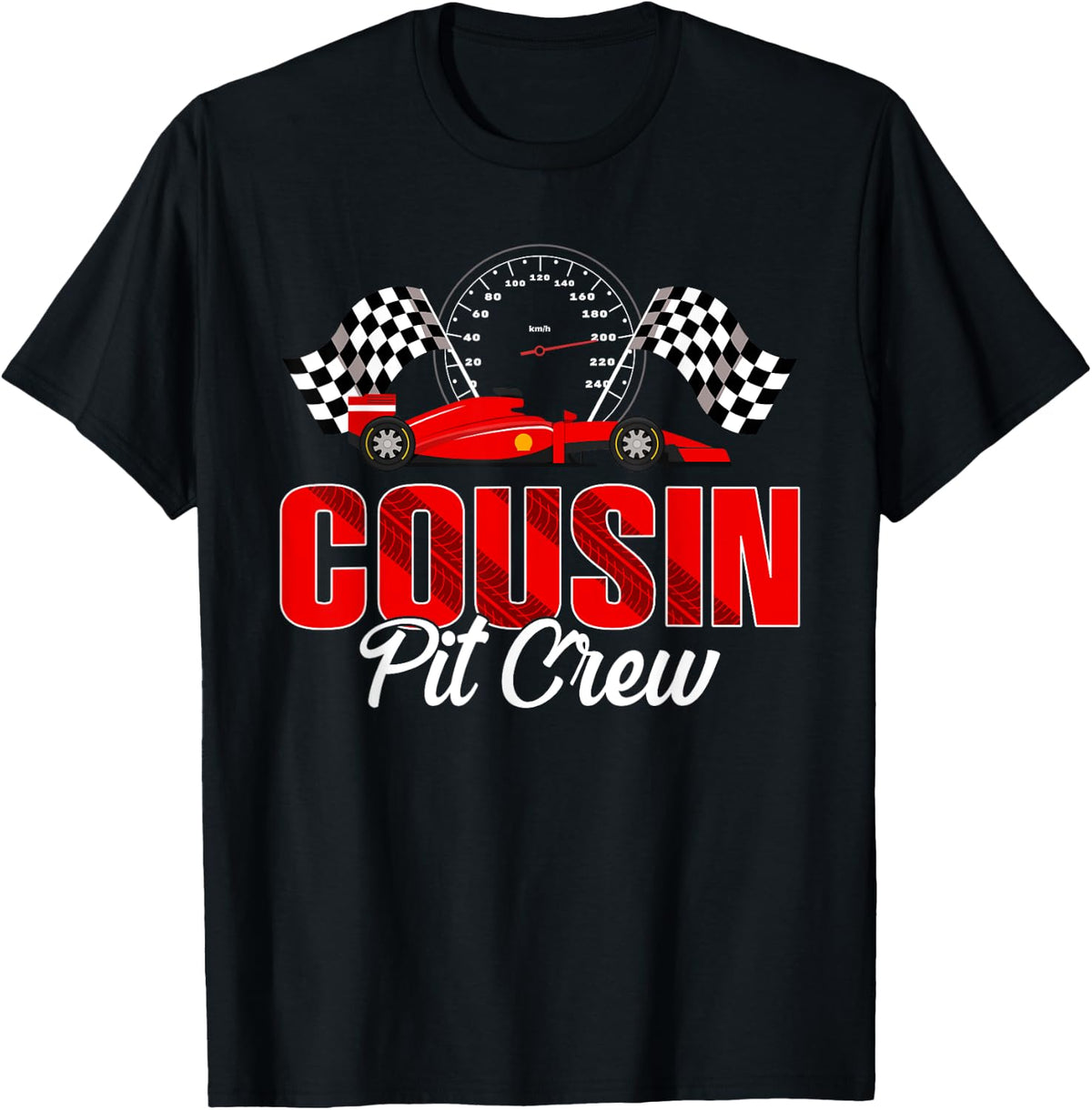 Race Car Birthday Party Racing Family Cousin Pit Crew T-Shirt