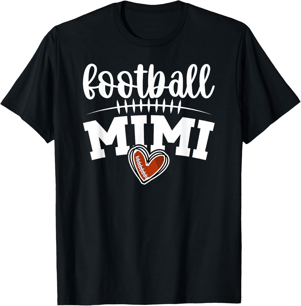 Football Mimi Grandma Mimi of A Football Player Mimi Heart T-Shirt