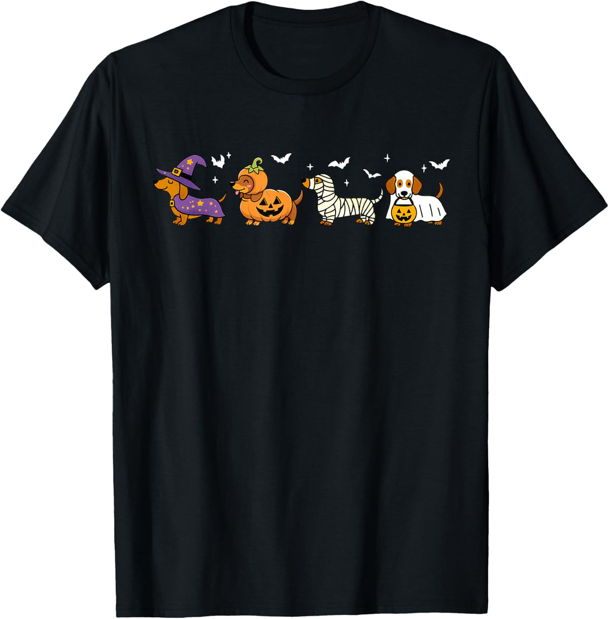 Cute Dachshund Ghost Pumpkin Dog Halloween Costume T-Shirt