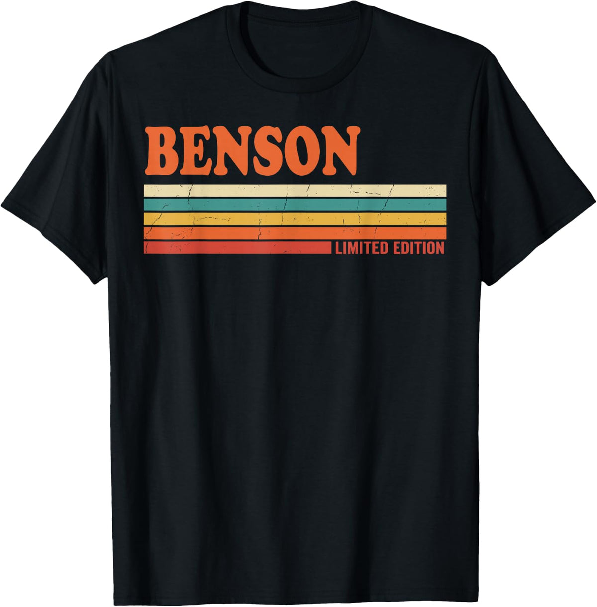Benson Retro Personalized First Name Vintage Stripes T-Shirt