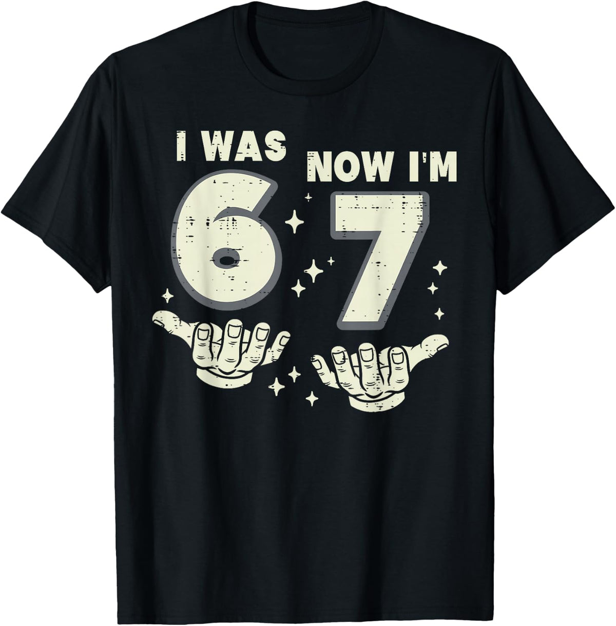 7th Birthday I was 6 Now Im 7 Six Seven 6 7 Meme Kids Boys T-Shirt