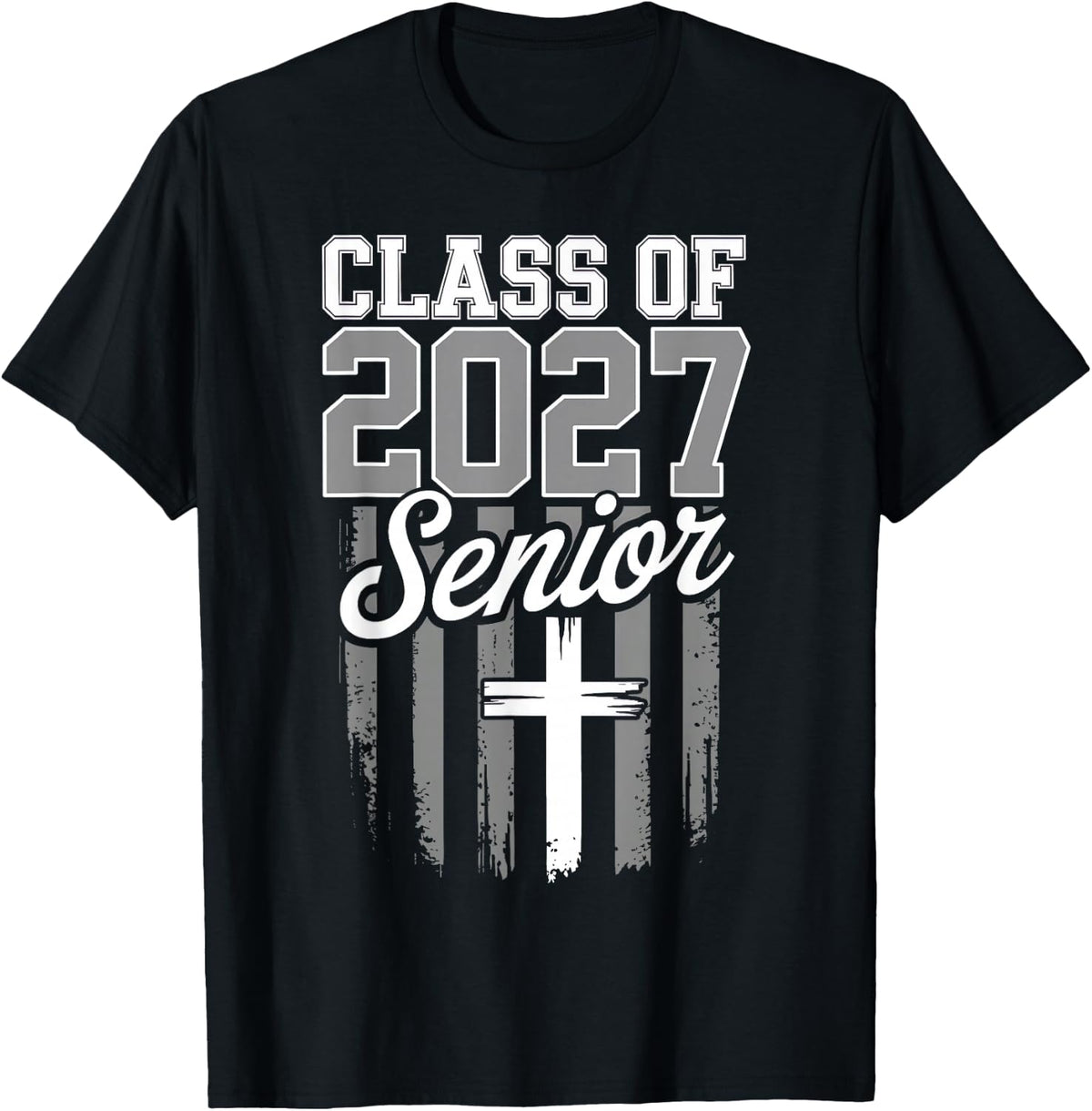Senior Class of 2027 Christian American Flag 2027 Graduation T-Shirt