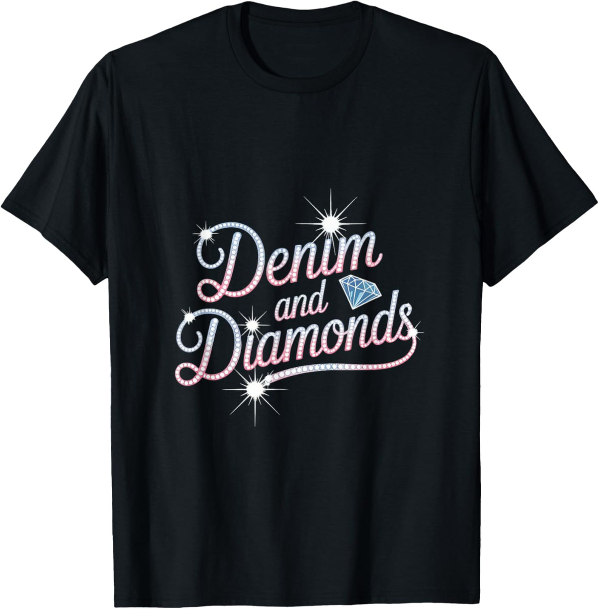 Denim and Diamonds Stylish Blue Denim T-Shirt