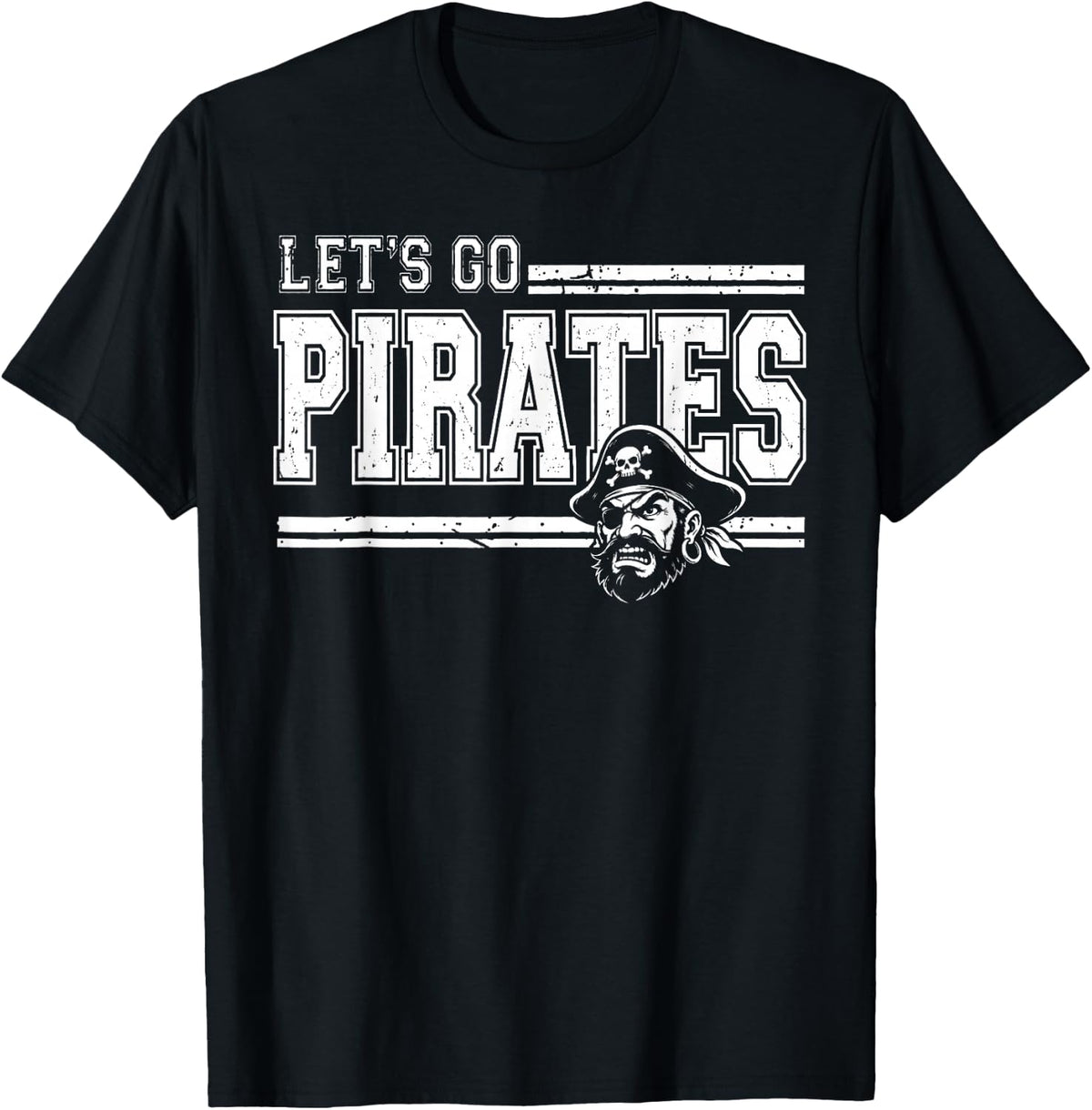 Pirates School Sports Fan Team Spirit Vintage T-Shirt