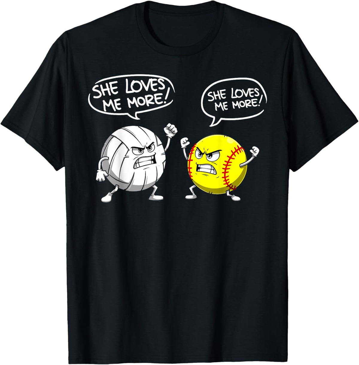 Funny Softball and Volleyball Girl Player Balls Joke Tee T-Shirt