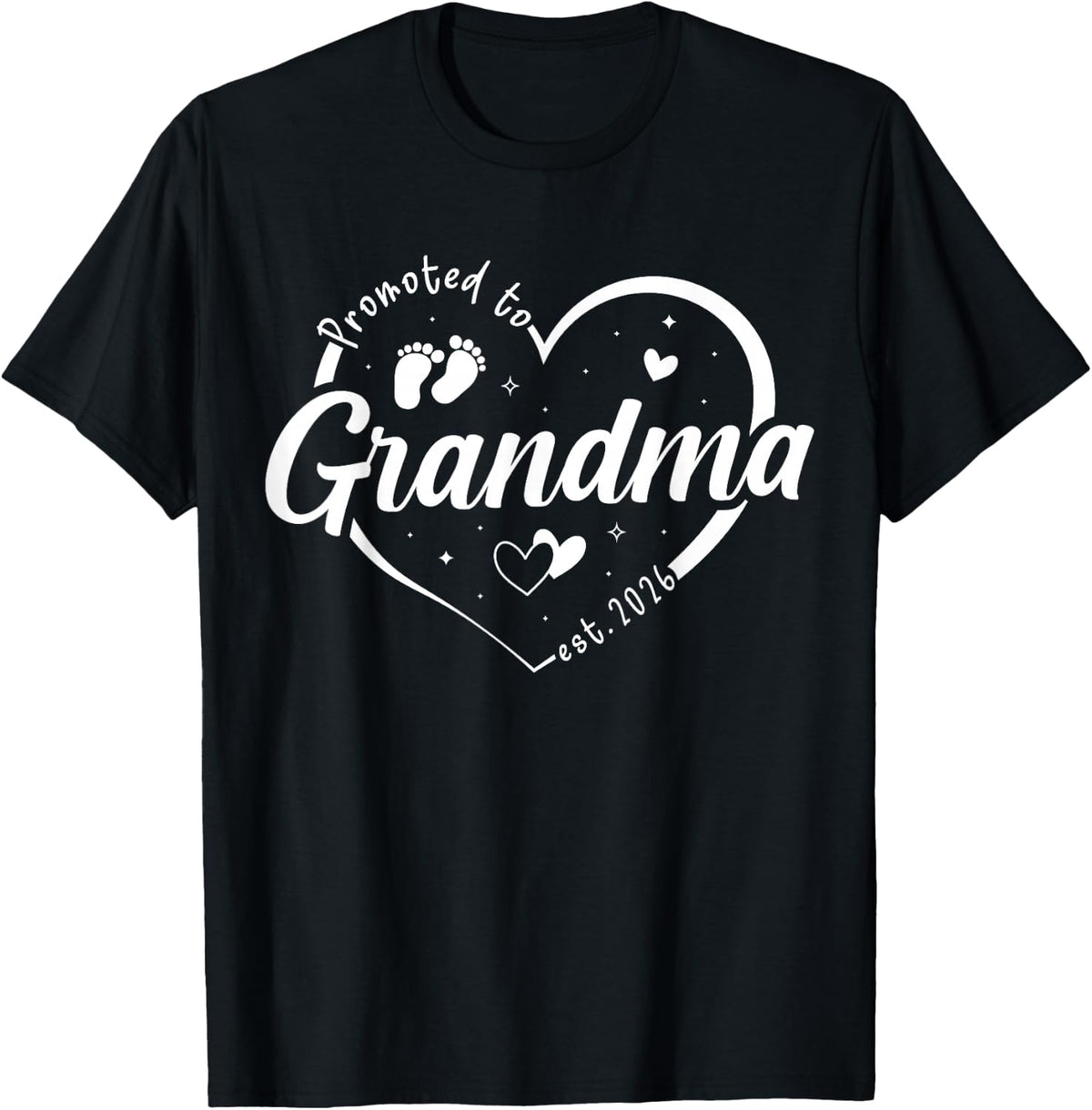 Promoted to Grandma Est 2026 Soon to be New Grandmom Heart T-Shirt