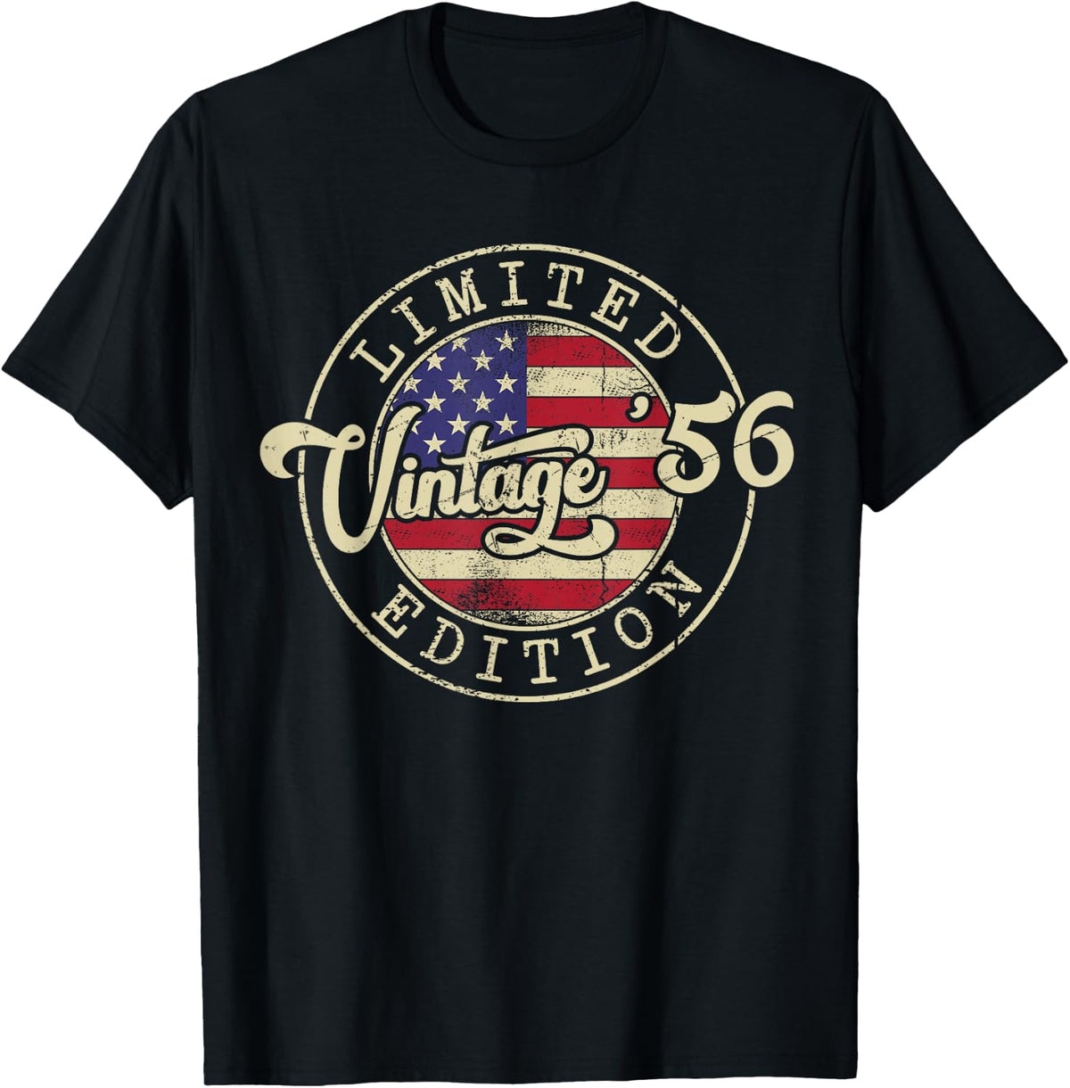 Vintage 1956 American Flag 70 Year Old 70 Birthday Men Women T-Shirt