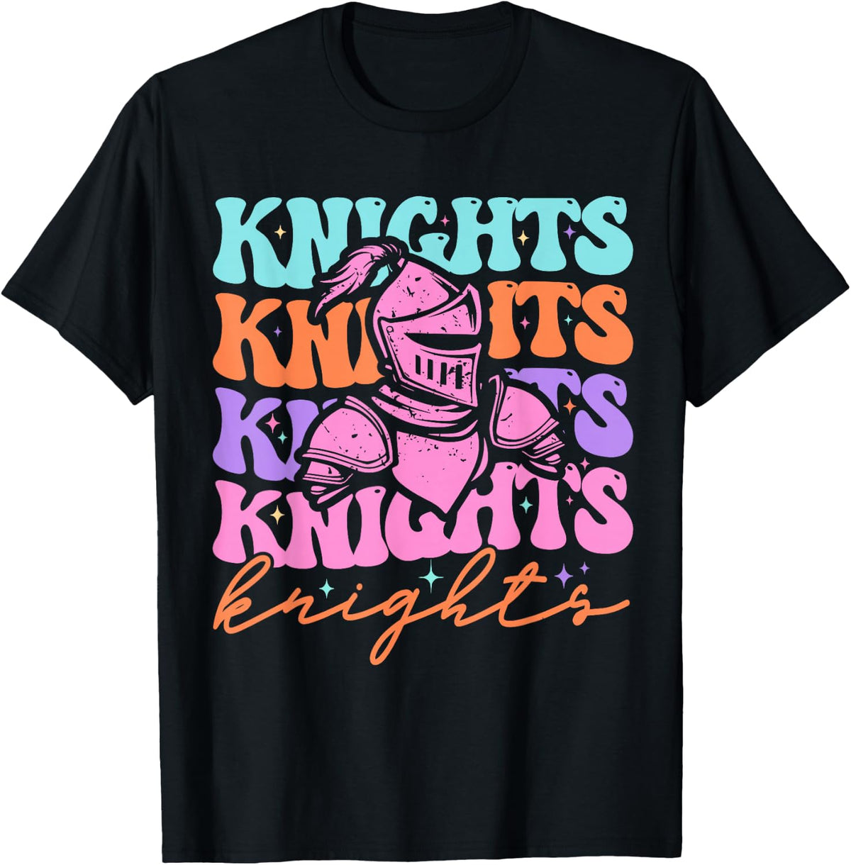 Knights Mascot Back to School Spirit Sports Men Women Groovy T-Shirt