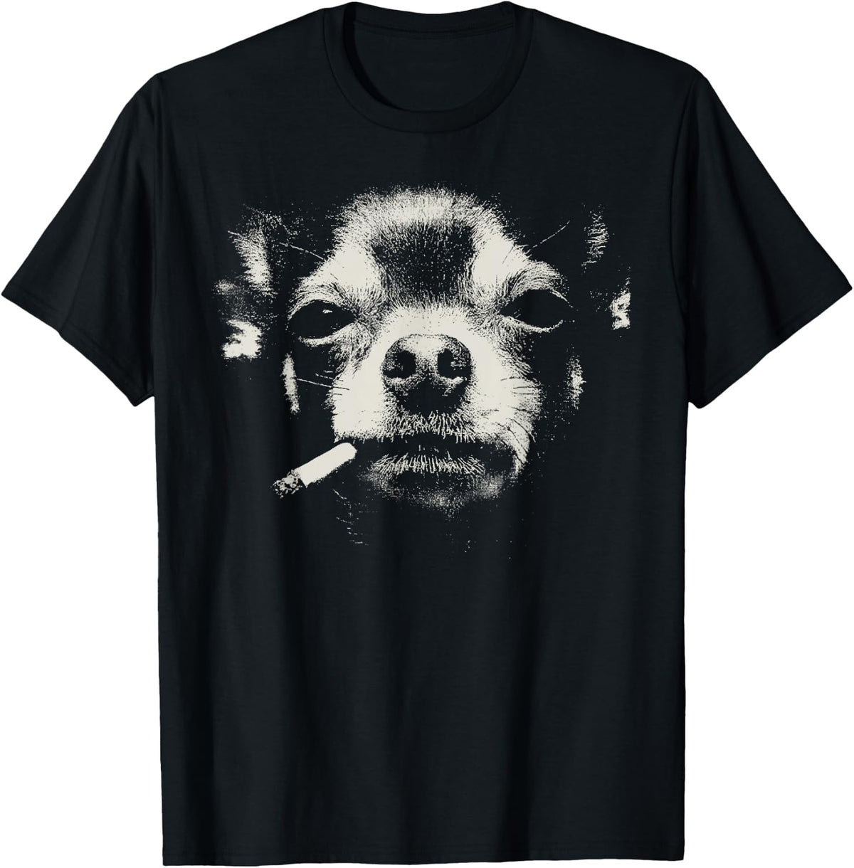 Dog Smoking Cigarette Funny Chihuahua Meme T-Shirt