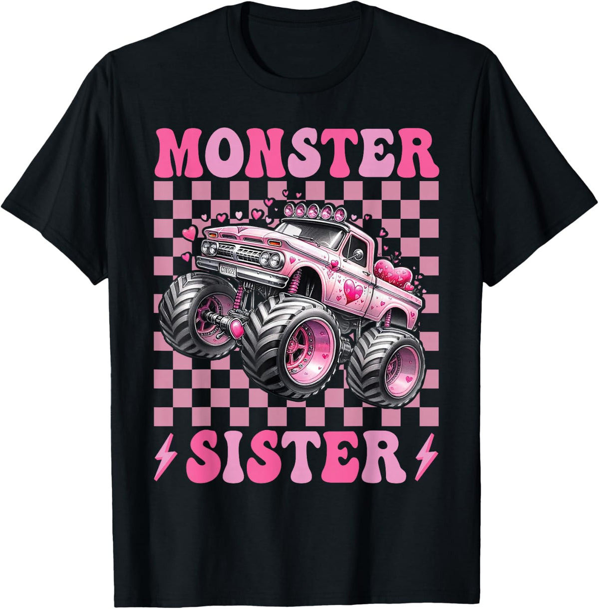 Monster Truck Sister Family Matching Monster Trucks Birthday T-Shirt