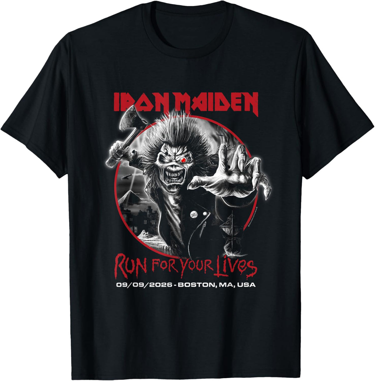 Iron Maiden Run for Your Lives Tour 2026 Boston T-Shirt