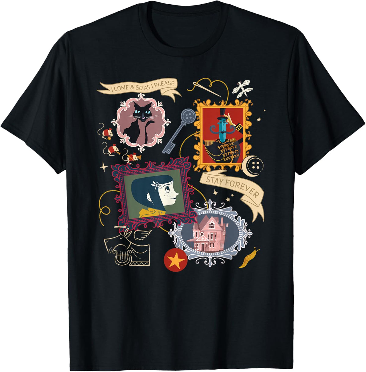 Coraline I Come & Go As I Please Stay Forever Portraits T-Shirt