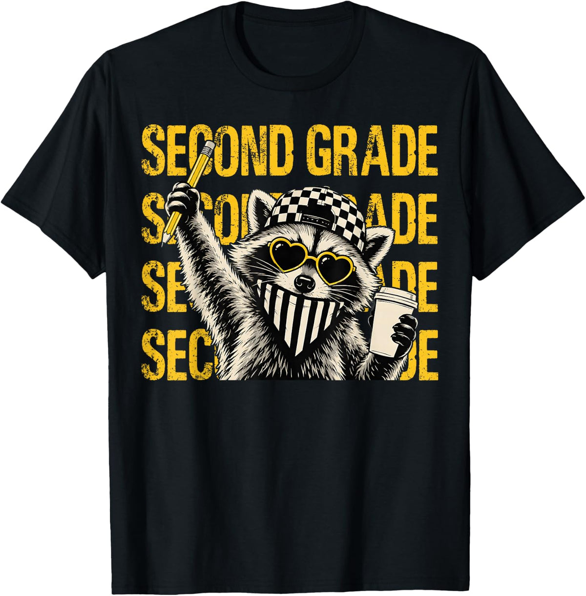 Funny Second Grade Teacher Feral Raccoon Back to School T-Shirt