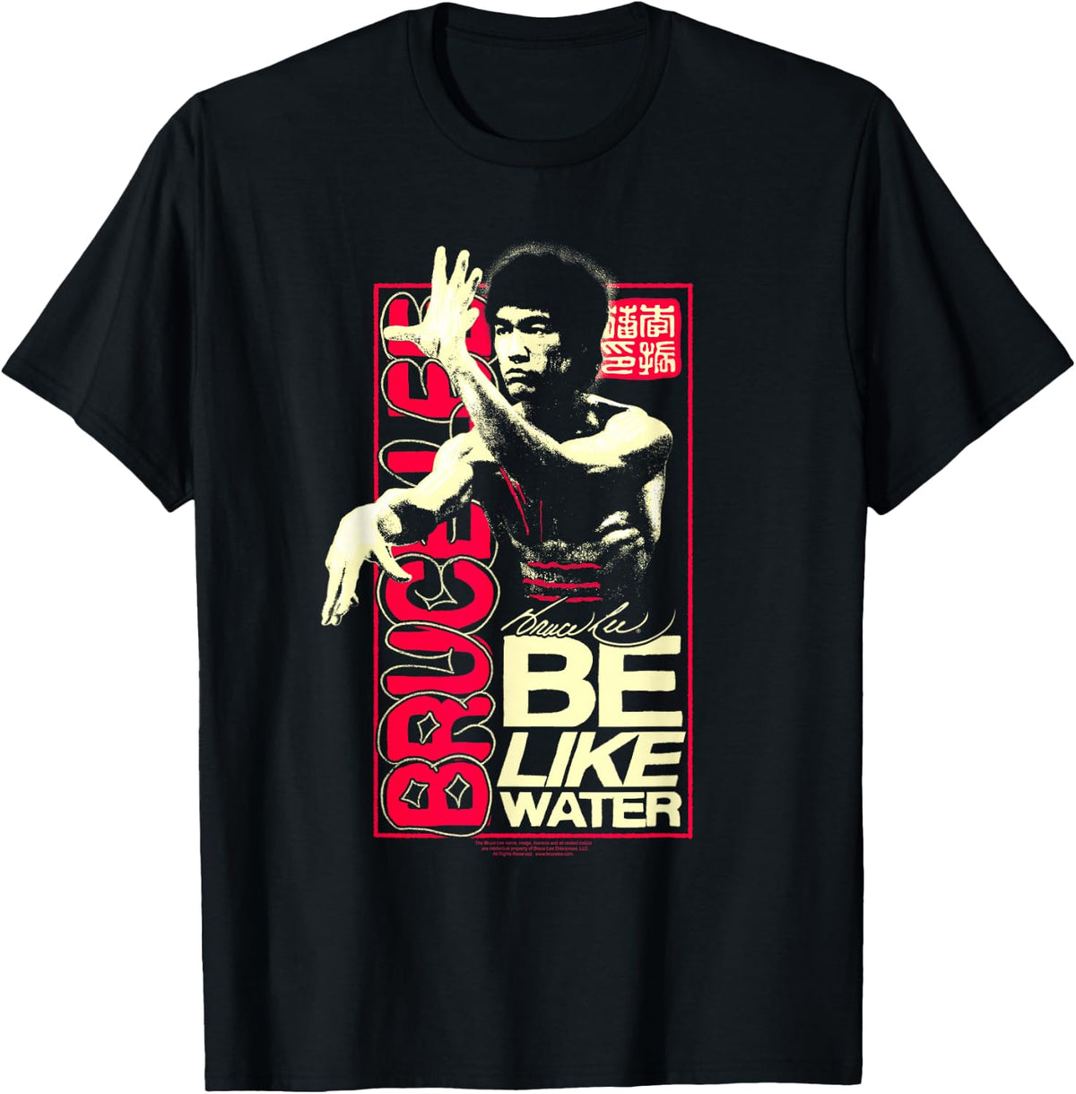 Bruce Lee Be Like Water Retro Martial Arts Poster T-Shirt