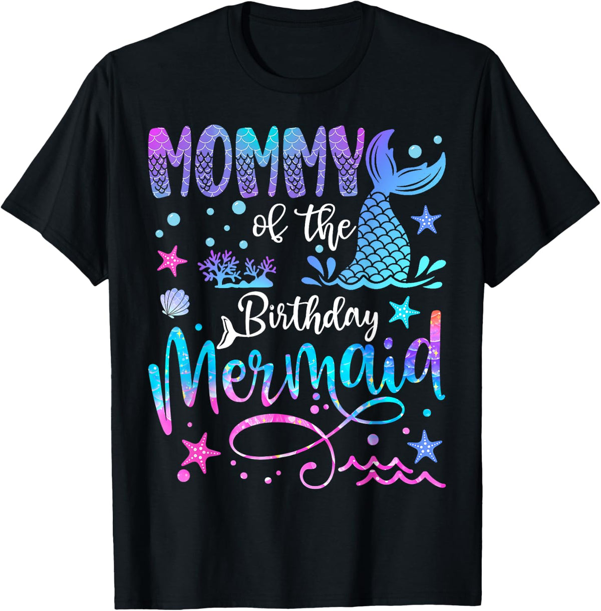 Mommy of The Birthday Mermaid Matching 1St Birthday Girl T-Shirt