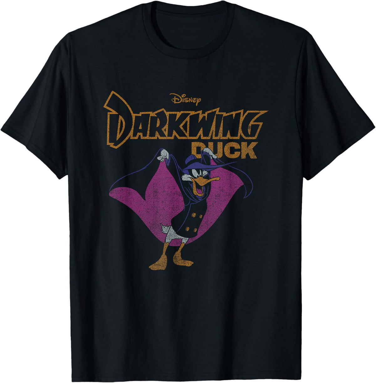 Disney Darkwing Duck Iconic Retro Distressed Big Chest Logo T-Shirt