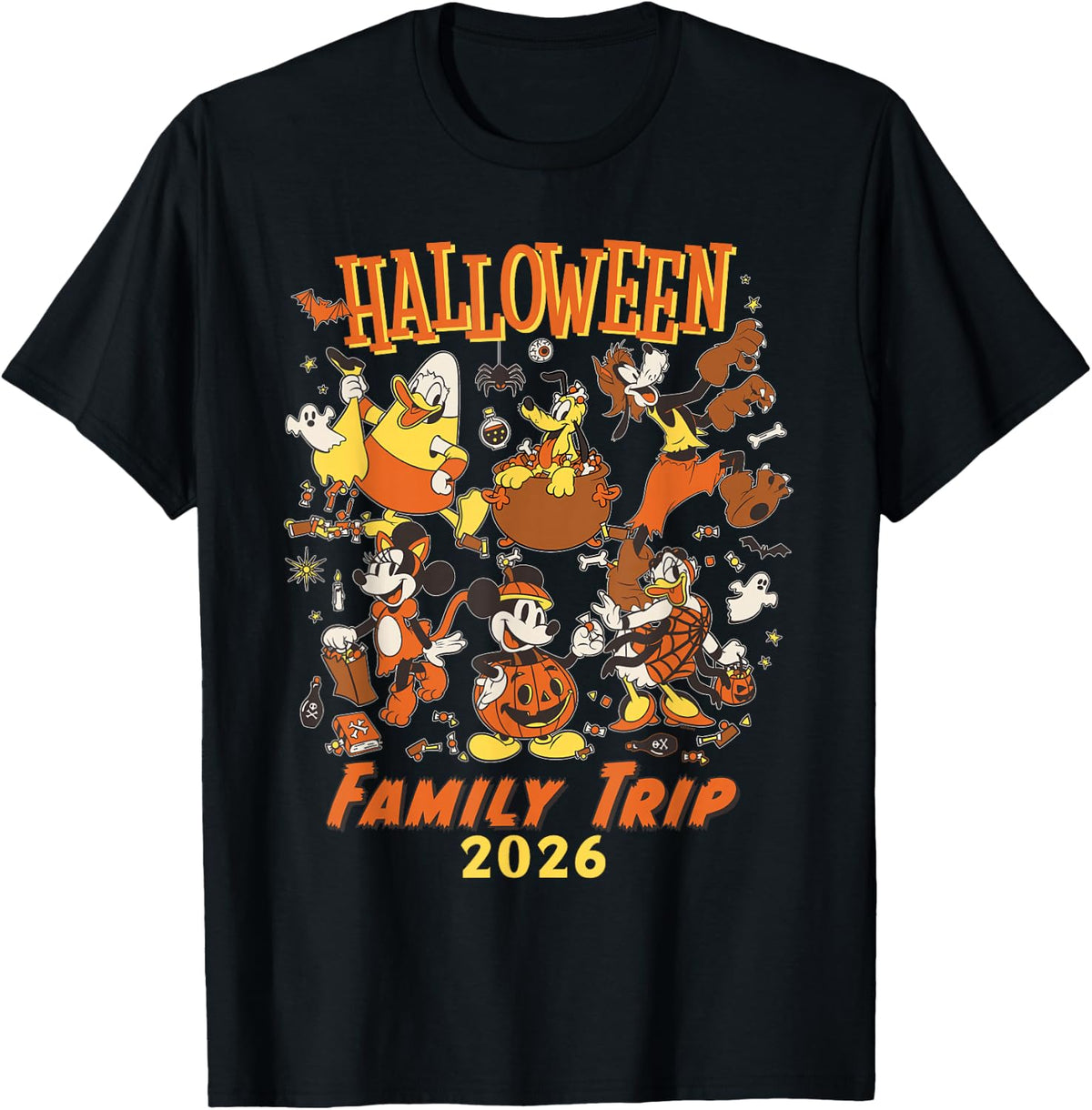Disney Mickey & Friends Halloween Family Trip 2026 Vacation T-Shirt