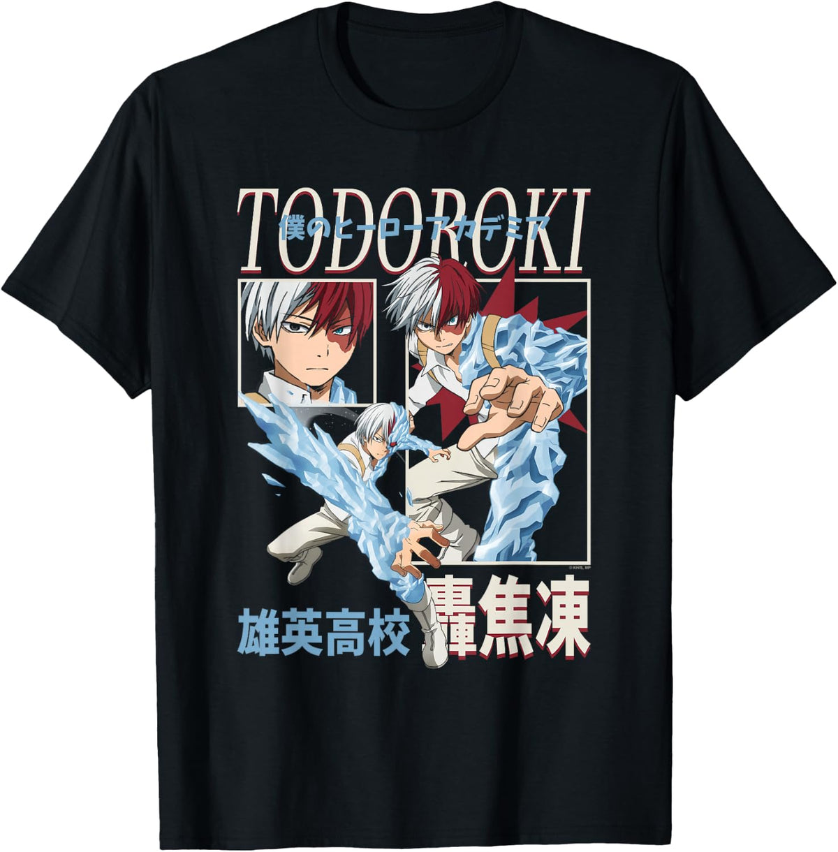MHA Todoroki Framed Action Poses Collage U.A. High Anime Tee T-Shirt