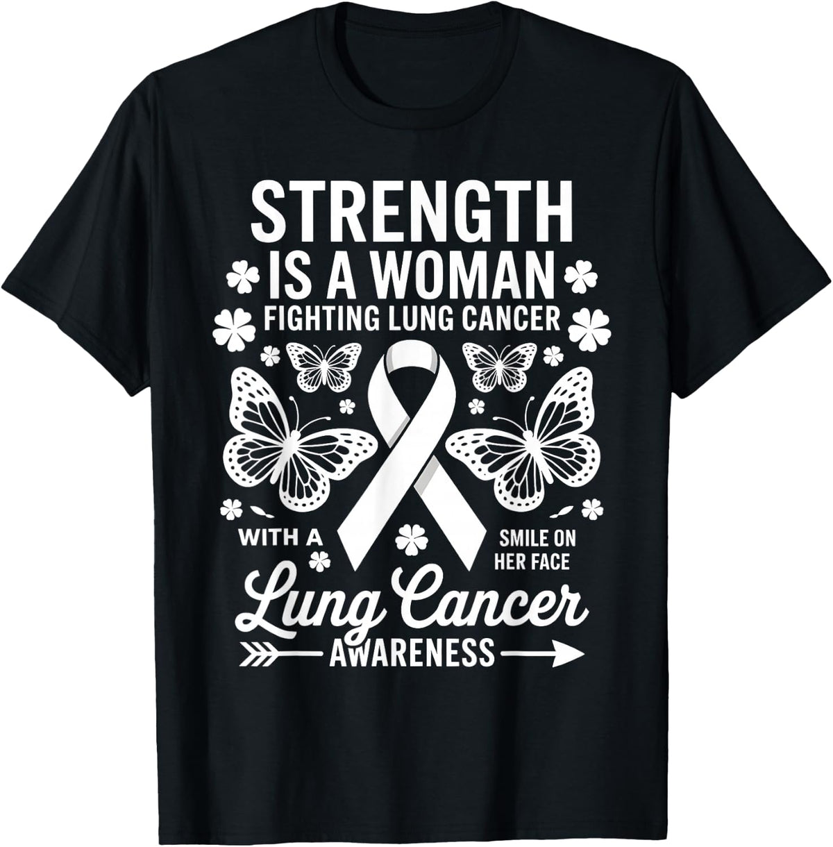 Lung Cancer Awareness Women Butterfly Lung Cancer Fighter T-Shirt