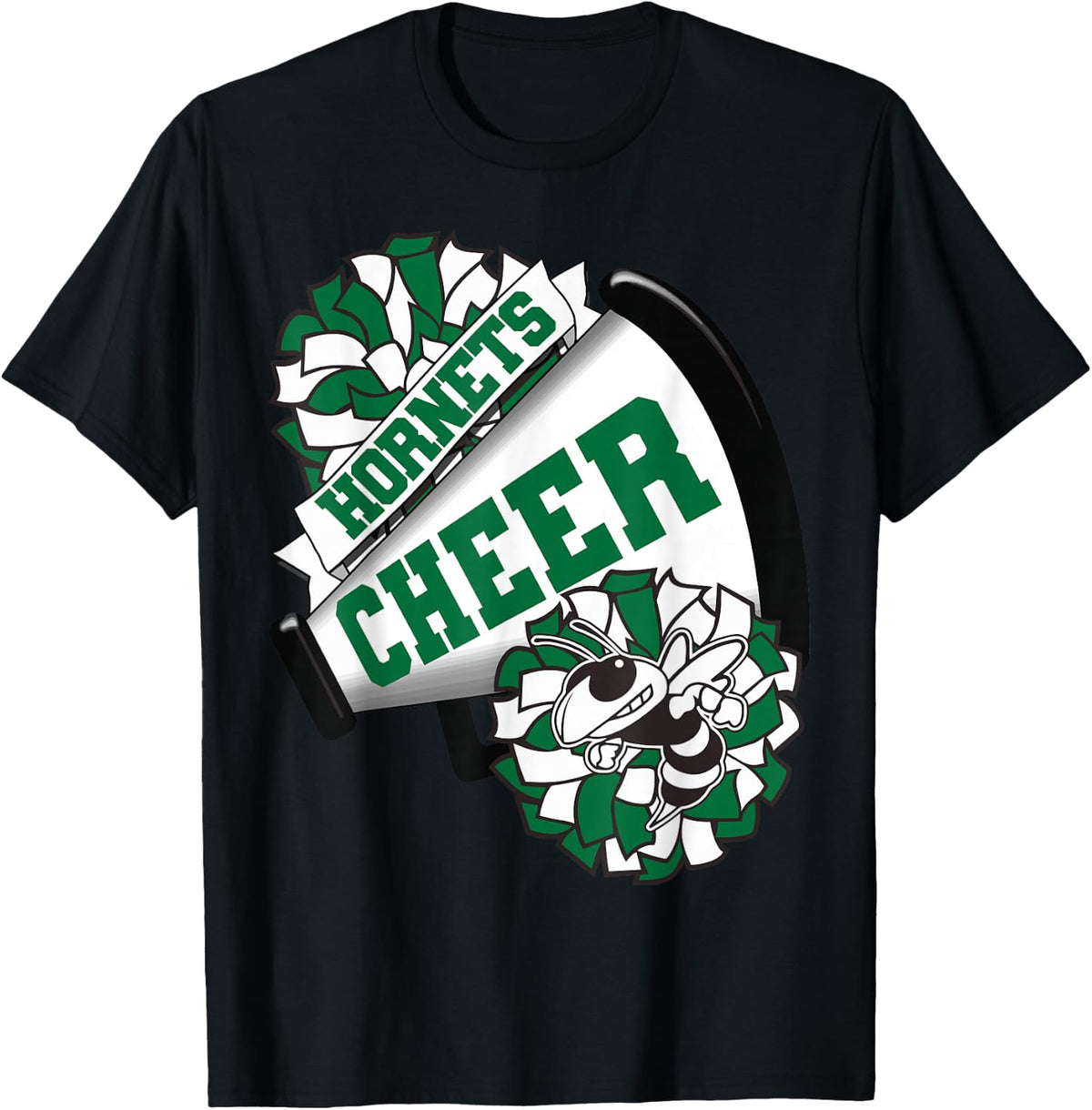 Hornets Cheer Back to School Cheerleading Spirit Green T-Shirt