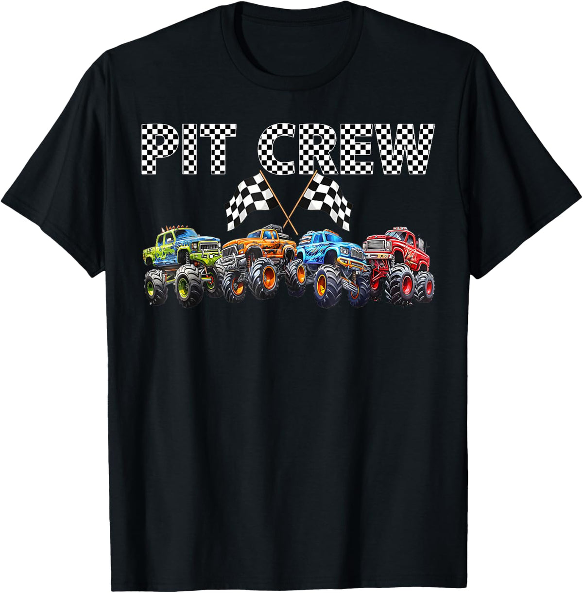 Monster Truck Birthday Boy Pit Crew Family Matching Party T-Shirt