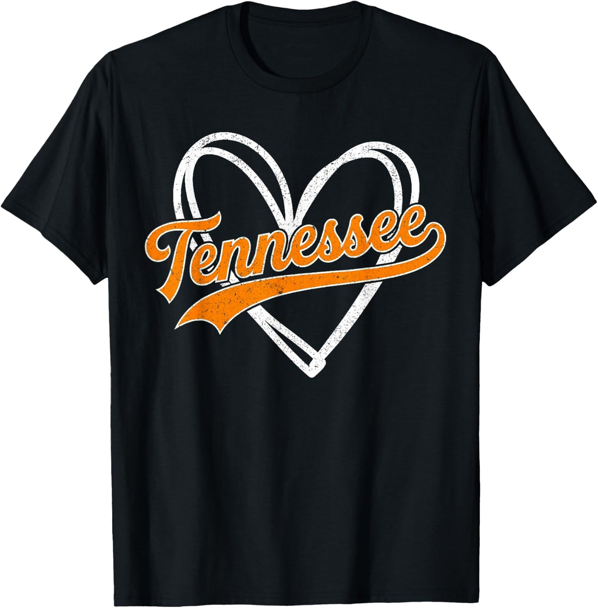 Classic TN Orange Heart Retro Varsity Vintage Tennessee T-Shirt