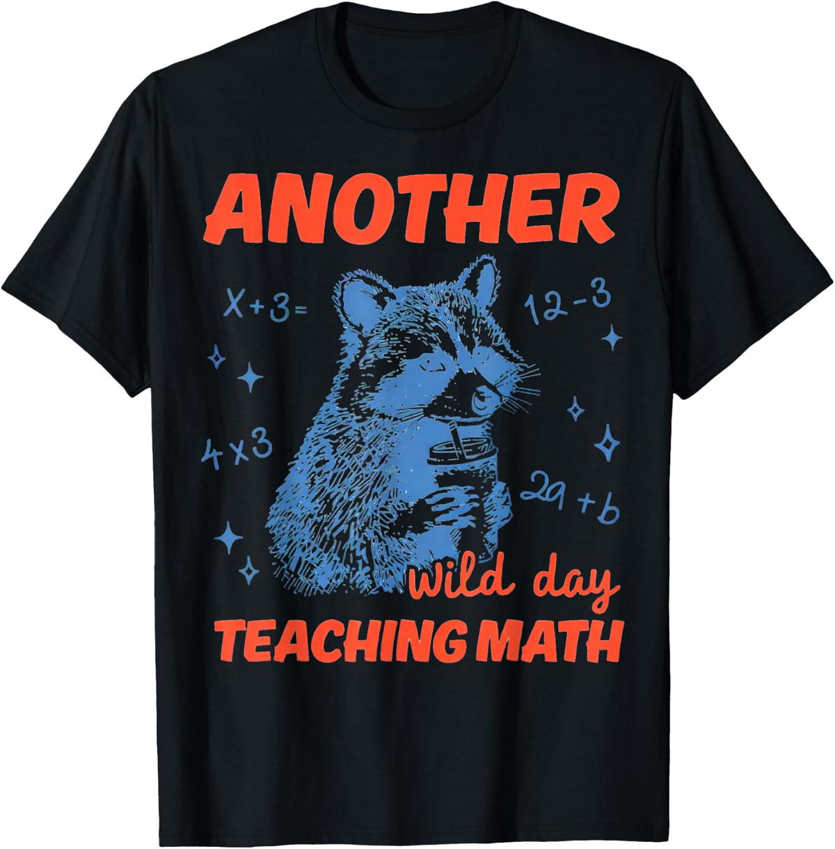 Funny Raccoon Math Teacher Another Wild Day Teaching Math T-Shirt