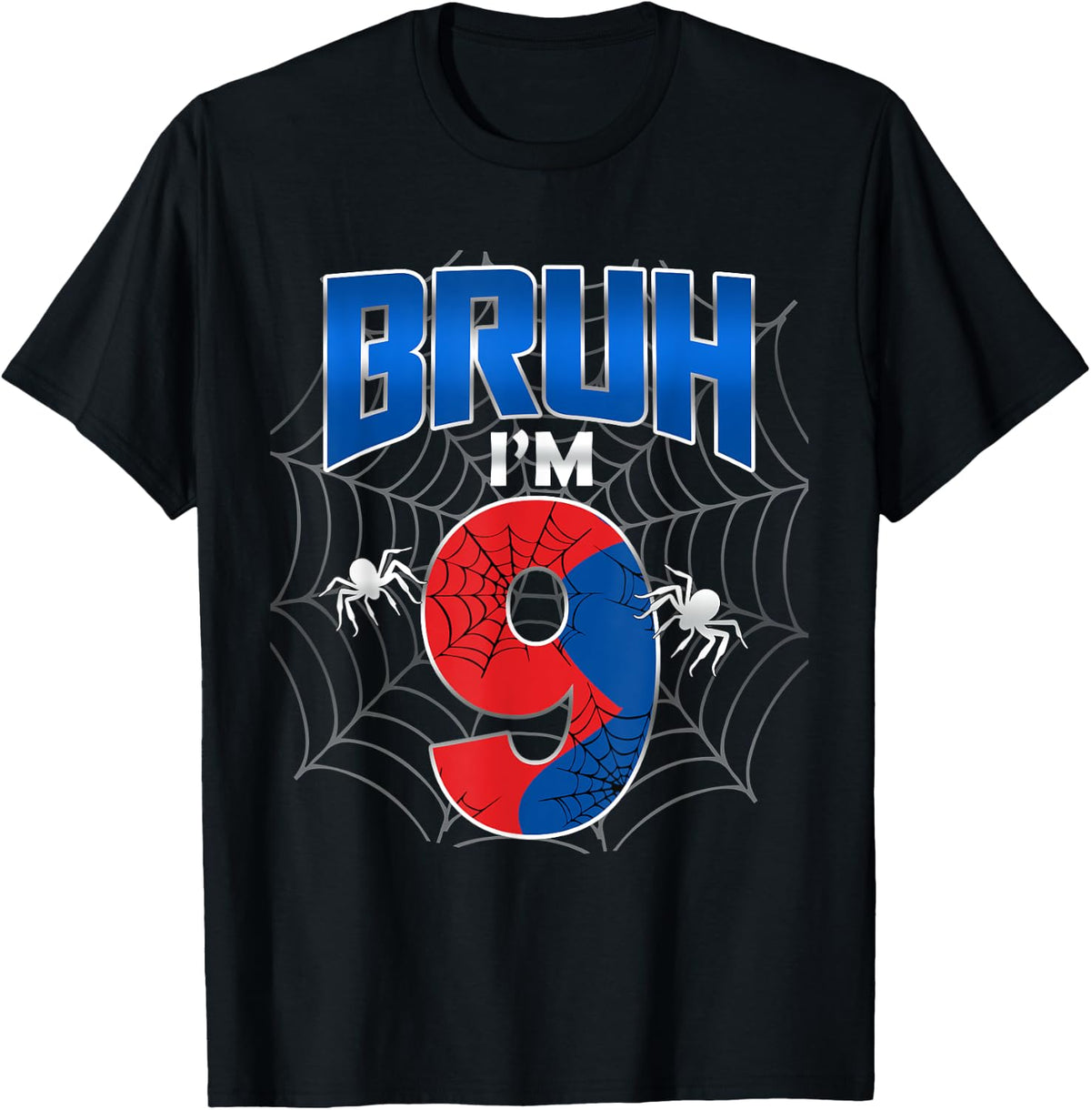 9 Year Old Shirt 9th Birthday Boy Spider 9 Years Old T-Shirt