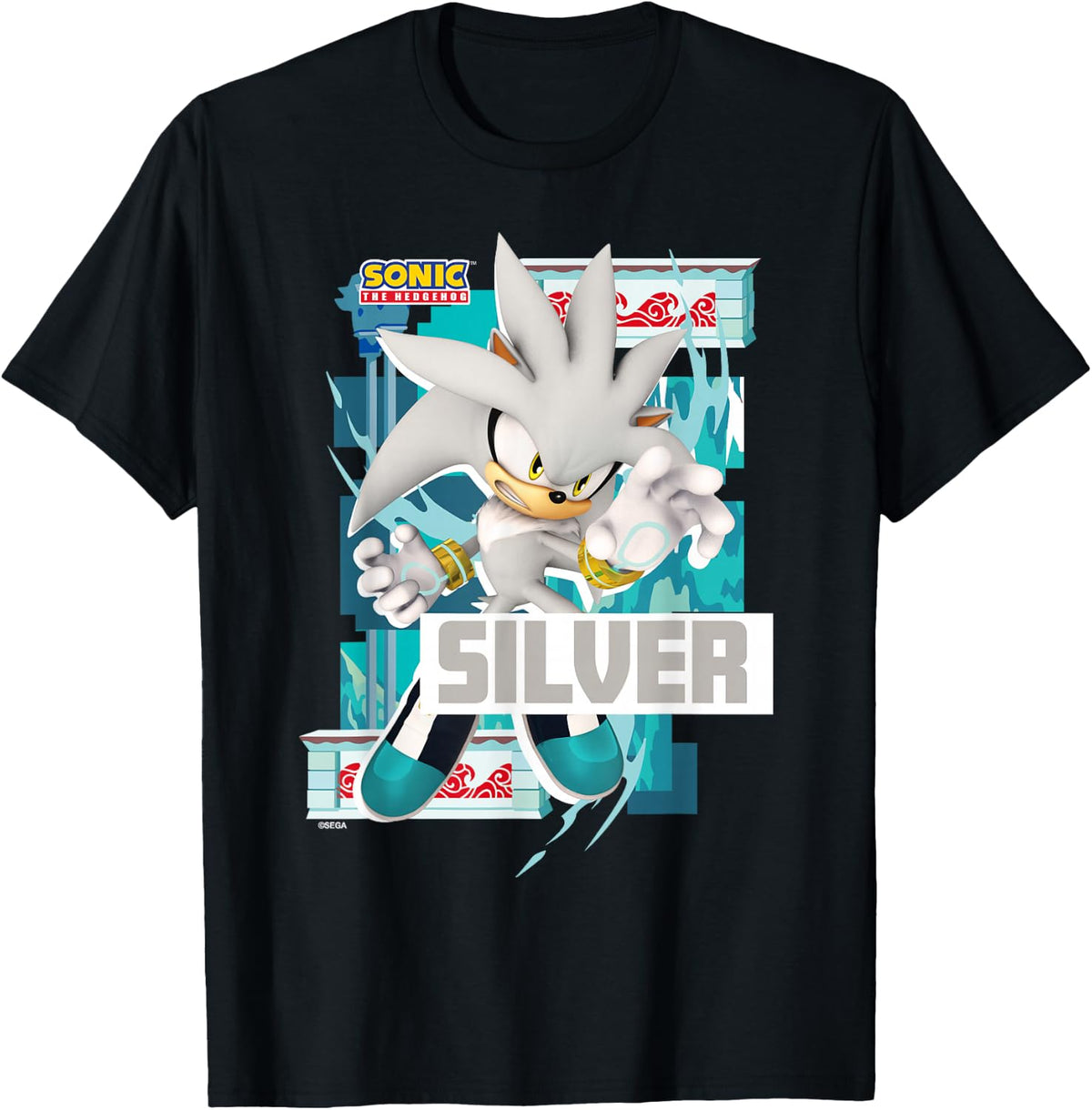 Sonic The Hedgehog - in The Zone - Silver T-Shirt