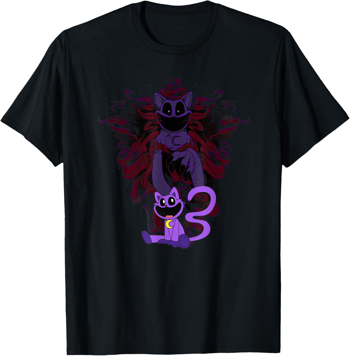 Poppy Playtime Catnap Shows His Bigger Body in The Shadows T Shirts Tees for Men and Women