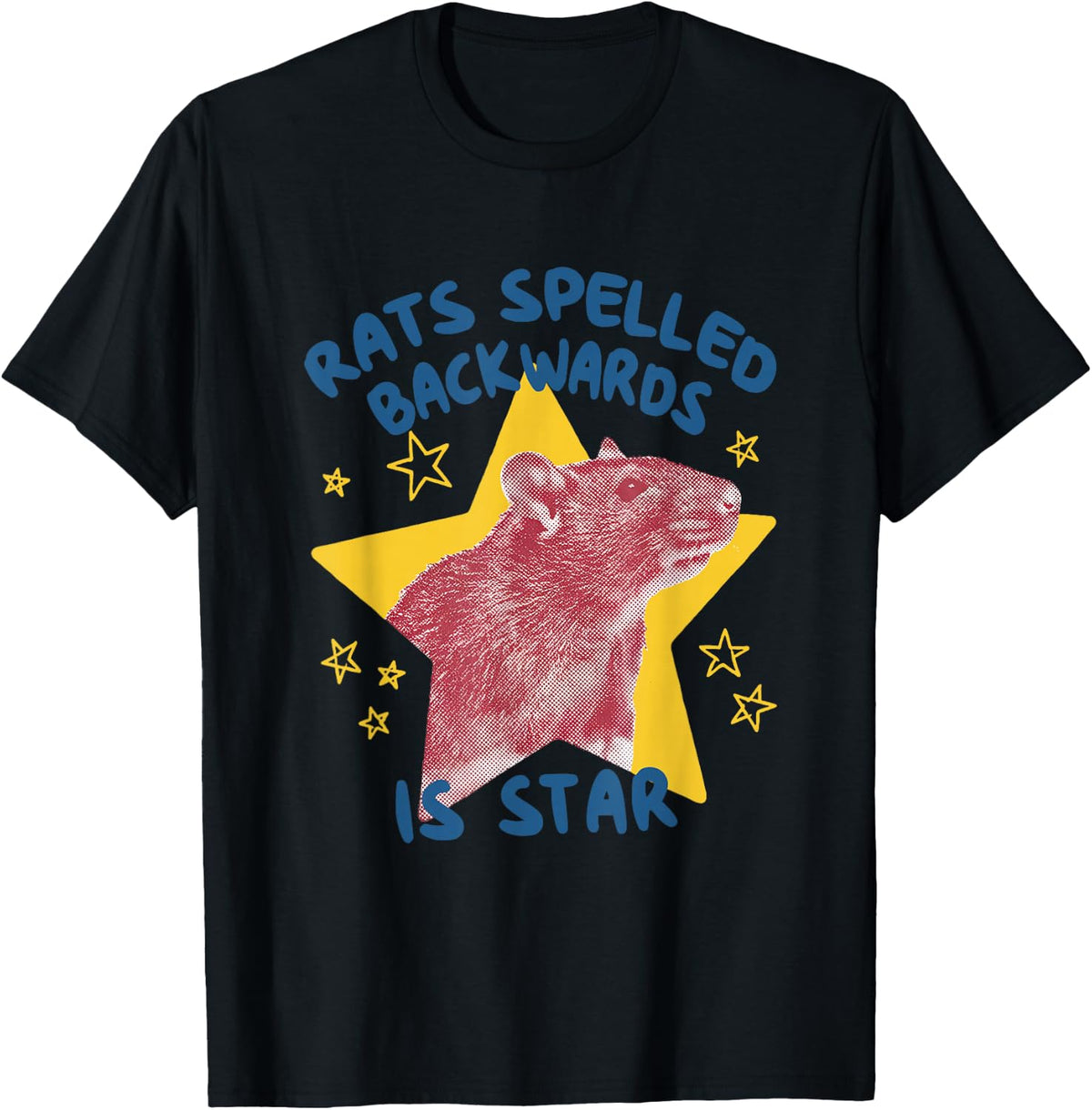 Rats Spelled Backwards is Star Funny Animal Retro 80s 90s T-Shirt