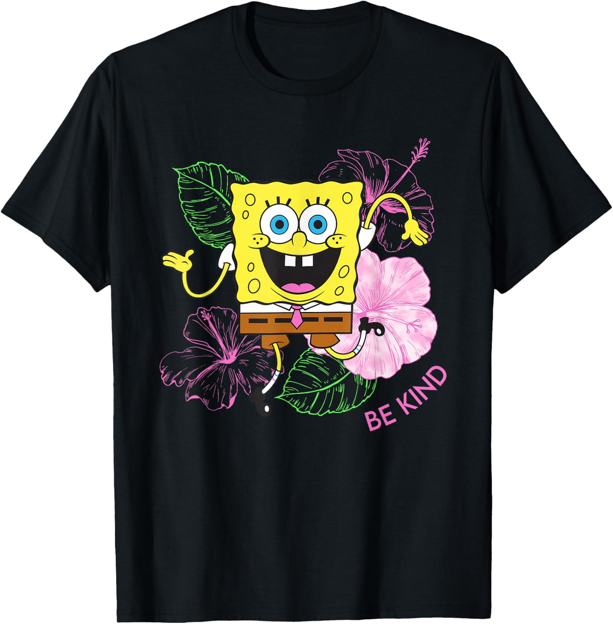 Spongebob Squarepants Be Kind Floral T-Shirt