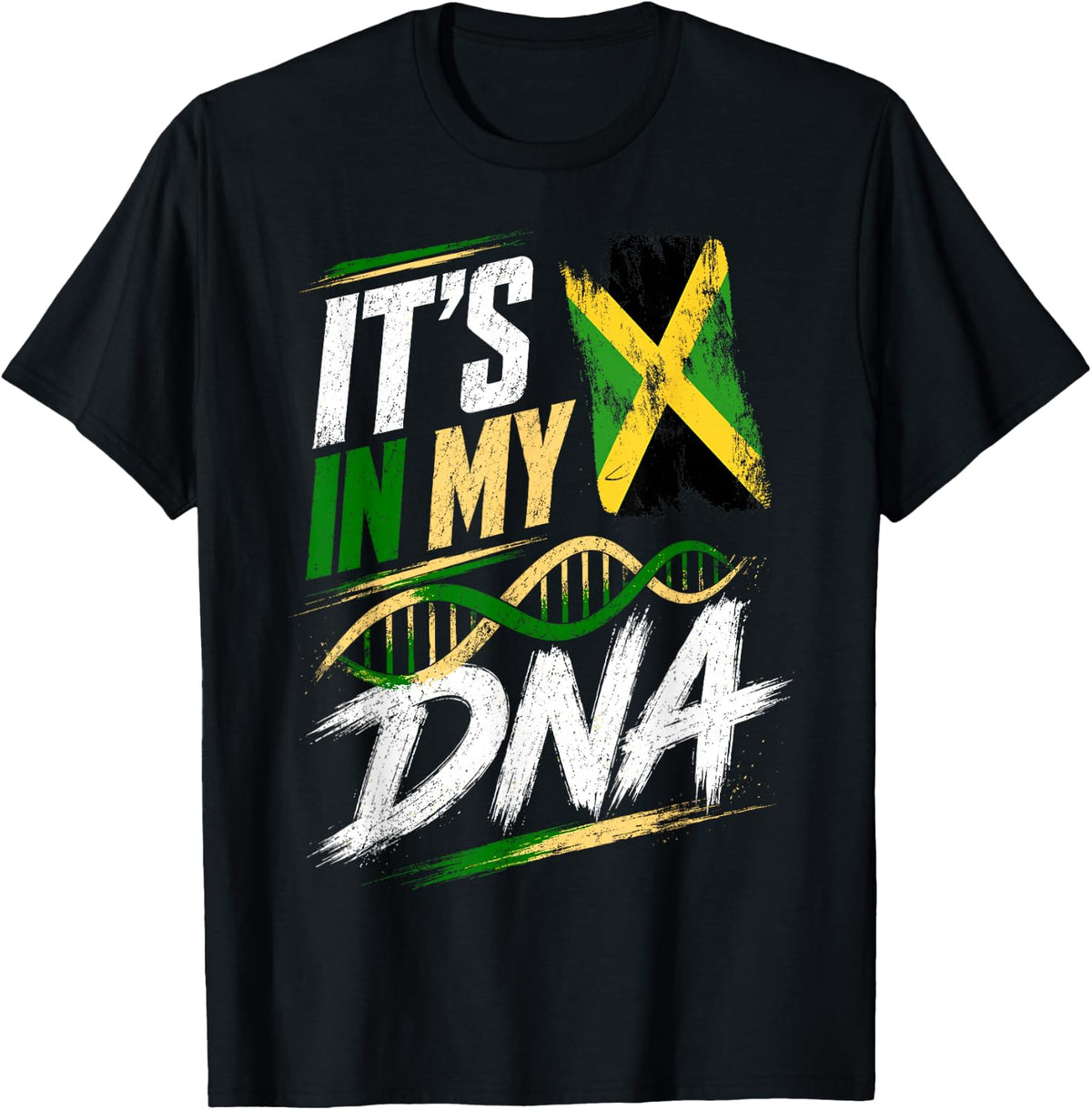 Jamaica Jamaican Men Kids Women It's My DNA Jamaican Flag T-Shirt