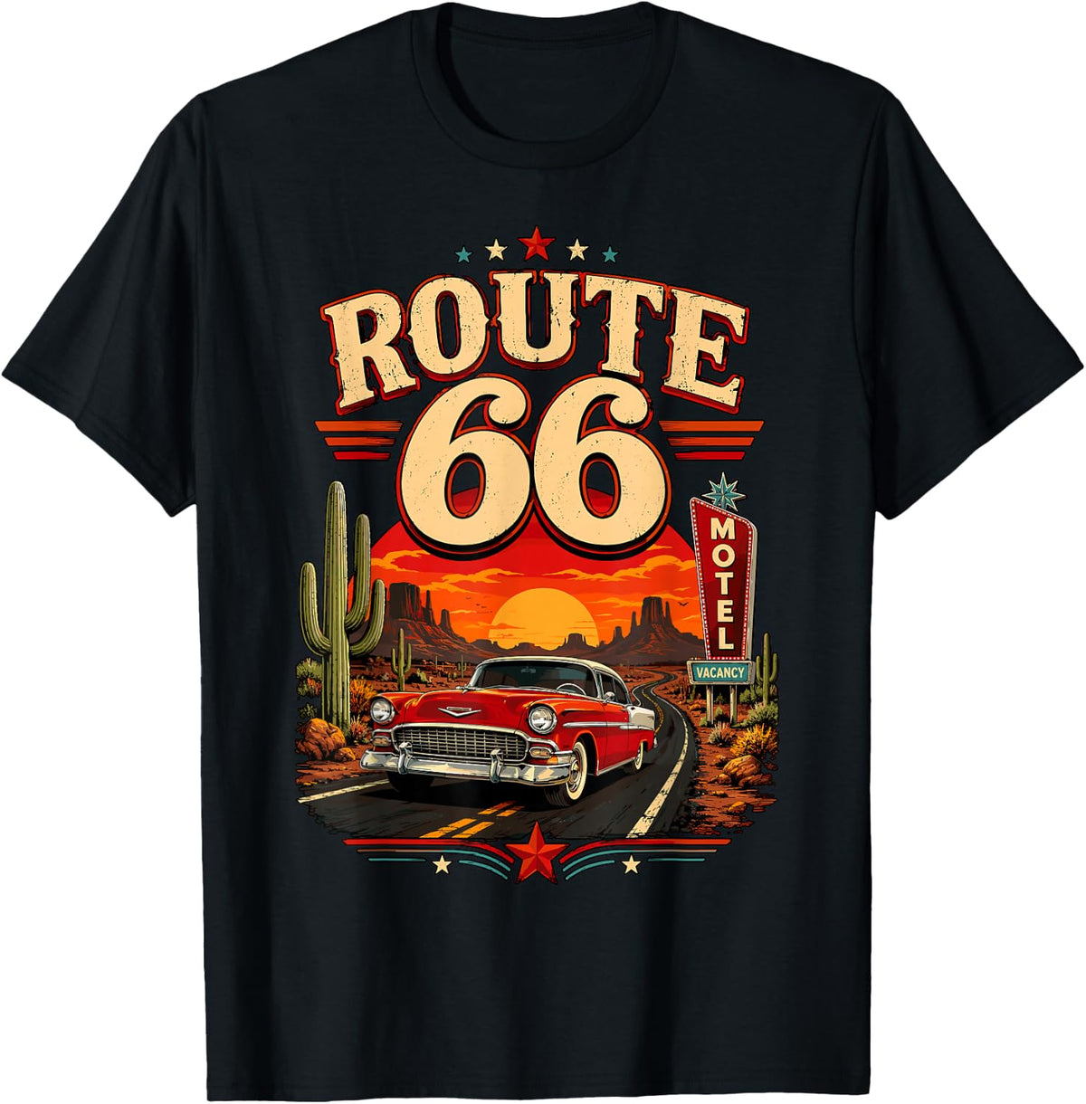 Route 66 Classic Car Desert Sunset T-Shirt
