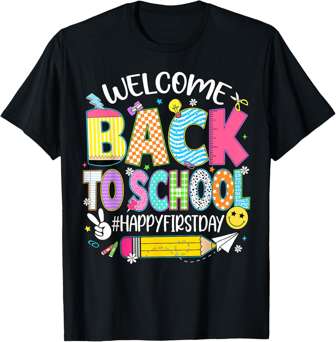 Welcome Back to School Happy First Day of School Teacher Kid T-Shirt